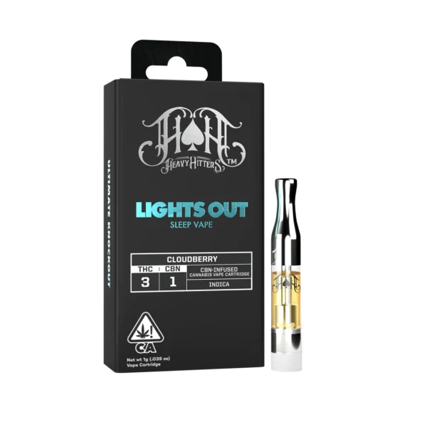 LIGHTS OUT CLOUDBERRY CBN SLEEP VAPE, Heavy hitters carts, vape cartridges for sale,